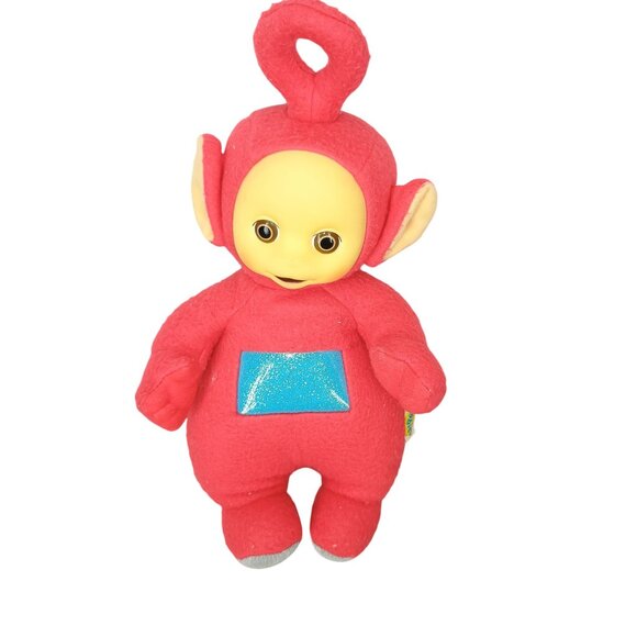 Teletubbies Po Red Plush Toy Doll With Yellow Face & Blue Screen 10" 1996 Vintag - Picture 1 of 6